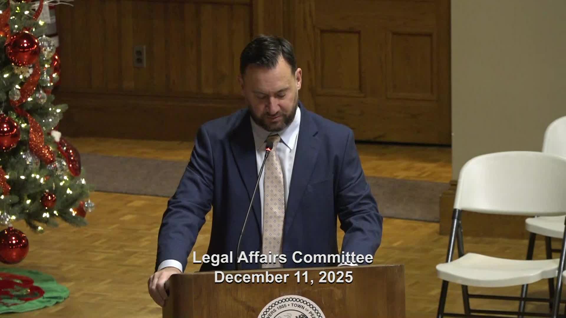 Legal Affairs Committee Meeting and Regular Meeting of the City Council 12.11.25
