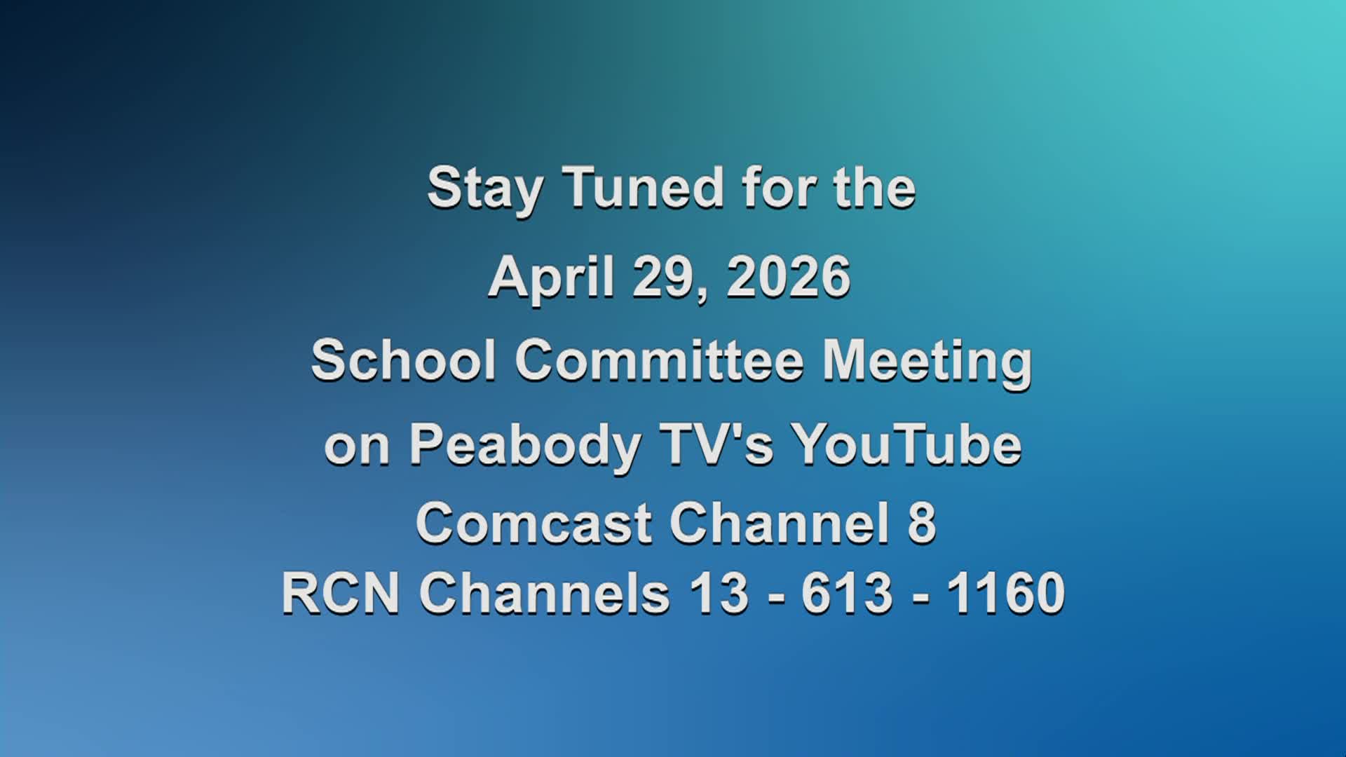 Thumbnail image for School Committee FY27 Budget Meeting 04.29.26